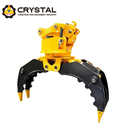 Perlengkapan Excavator Industri Precision Rotating Rock Grapple